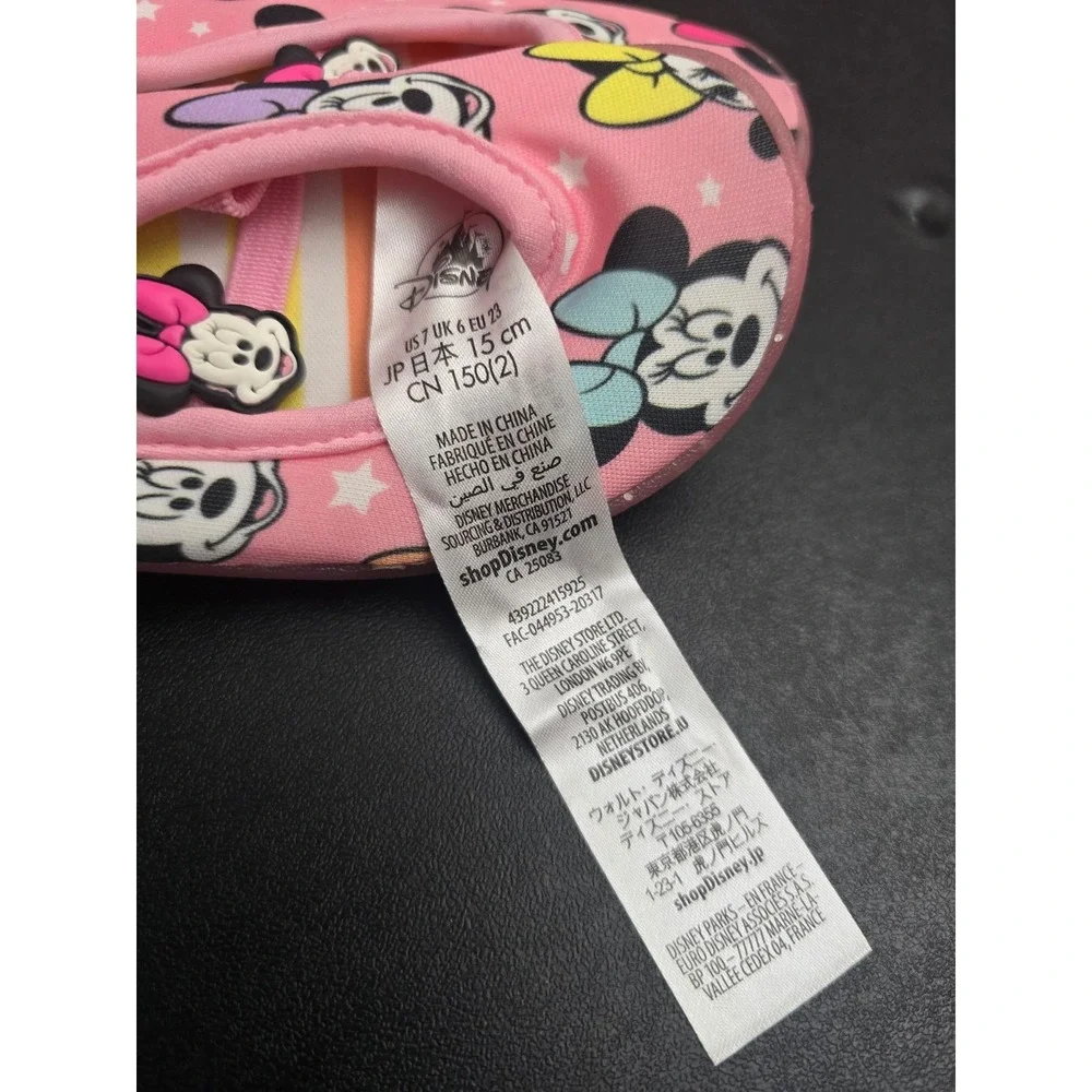 Disney Store NWT Minnie Mouse Toddler Girl Pink Water Shoes Slippers Size 7
